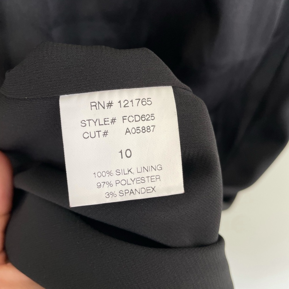 Poleci Black 100% Silk Bow Ruffle Sheath Dress - Picture 10 of 11
